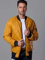 Pánský prošívaný bomber tmavě žlutý (MY01-23)