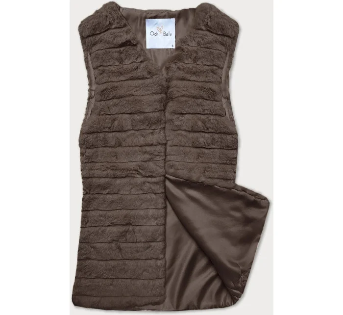 Hnědá kožešinová vesta s podšívkou model 20647319 - Och Bella