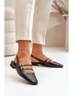 Lakované Baletky S Pásky Na Nízkém Podpatku Černé model 21670503 - Boto Lakované Baletky S Pásky Na Nízkém Podpatku Černé model 21670503 - Boto