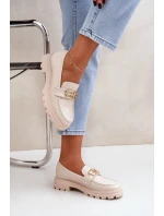 Dámské Mokasíny Se Zlatým Detalem Béžové model 21683267 - Boto