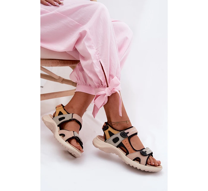 Kožené dámské sandály ve sportovním stylu model 22123219 - EVENTO