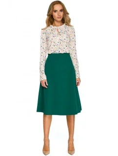 S133 Midi sukně áčkového střihu - zelená