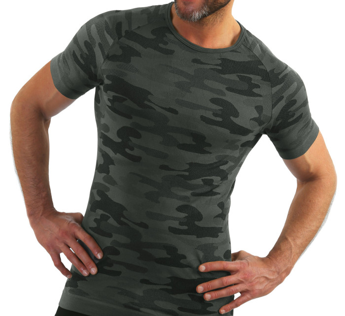 Sesto Senso Man Camouflage Funkční košile s krátkým rukávem Graphite