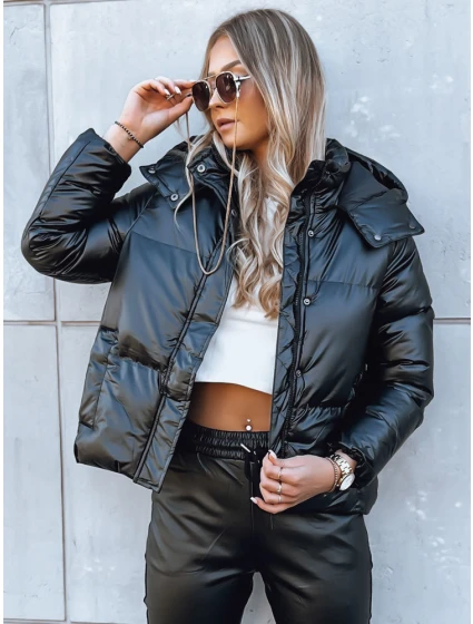 Dámská kožená přechodná bunda COLLAR black FashionStreet TY3899