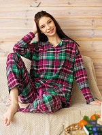 Pyžamo Key LNS 414 B26, dlouhé rukávy, velikost 2XL–3XL, rozepínací