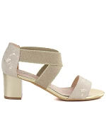 Dámské zlaté páskové sandály se sloupkem Jezzi RMR1954-27 Dámské zlaté páskové sandály se sloupkem Jezzi RMR1954-27