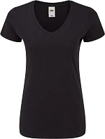 Fruit of the Loom Lady-Fit Iconic 150 V-Neck T Dámské tričko s výstřihem do V 16.1444 black