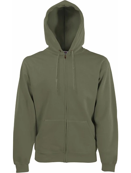 Fruit of the Loom Classic Hooded Sweat Jacket Mikina s kapucí 16.2062 classic olive Fruit of the Loom Classic Hooded Sweat Jacket Mikina s kapucí 16.2062 classic olive
