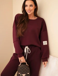 Komplet mikina + kalhoty máslový tmavě bordový