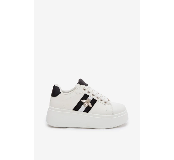 Dámské tenisky na platformě s bílým přívěskem Palvessa Dámské tenisky na platformě s bílým přívěskem Palvessa