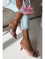 Dámské nazouváky na podpatku Růžové model 22092043 - Boto