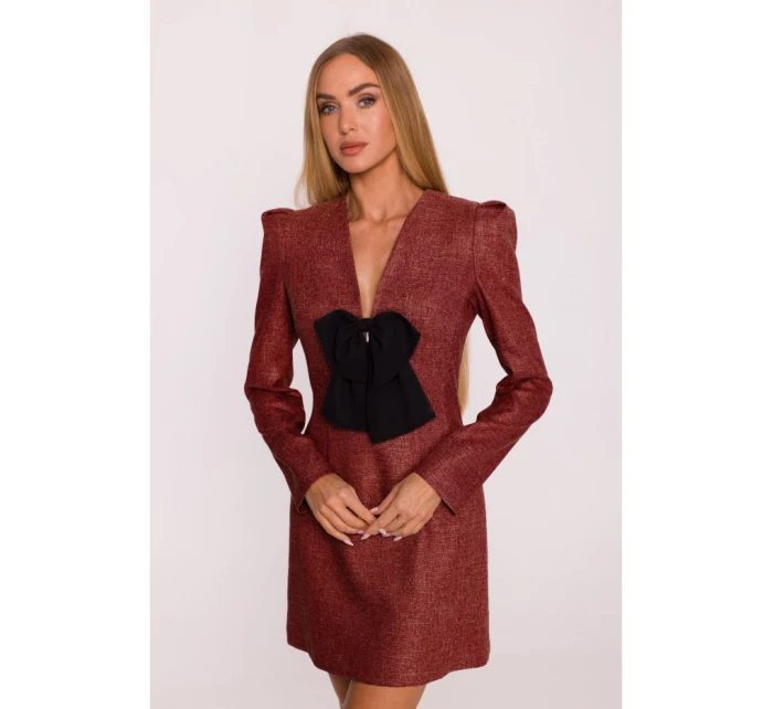 šaty s výstřihem do V bordó model 21295864 - Moe šaty s výstřihem do V bordó model 21295864 - Moe