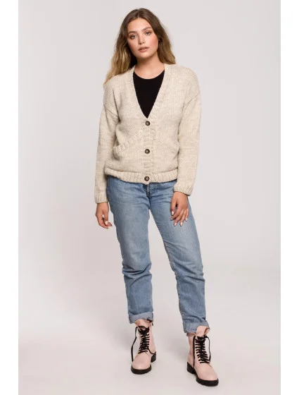 Dámský Cardigan BK074 Beige - BeWear