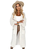 Svetr Cardigan s kapsami 627-1 béžový - Numoco