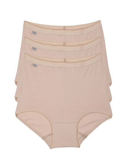 Dámské kalhotky 3 pack Basic maxi beige - Sloggi