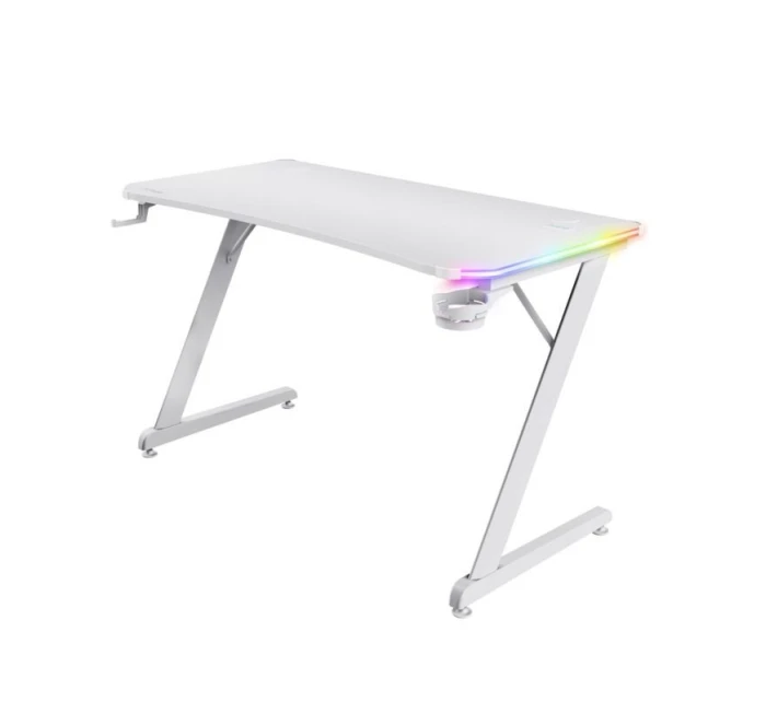 Herní stůl TRUST GXT 709W LUMINUS RGB WHITE