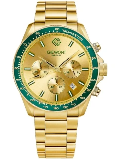 Pánské hodinky Chronograph Sapphire Gold Green model 21807579 - Giewont