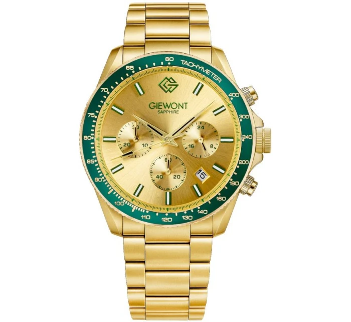 Pánské hodinky Giewont Chronograph Sapphire Gold Green GW3520-B6 Pánské hodinky Giewont Chronograph Sapphire Gold Green GW3520-B6