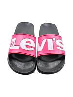 Levi's June L pink and black women's flip-flops VPOL0239S-3841 dámské