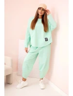 Komplet nových mikinových kalhot Punto světlá máta Komplet nových mikinových kalhot Punto světlá máta