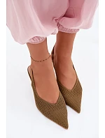 Dámské sandály z síťovaného materiálu na jehle Zelená Emiliana Dámské sandály z síťovaného materiálu na jehle Zelená Emiliana