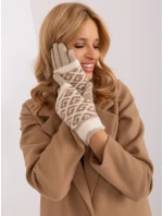 Rękawiczki AT RK model 19367656 jasny beżowy - FPrice Rękawiczki AT RK model 19367656 jasny beżowy - FPrice