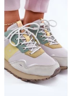 Dámské semišové tenisky Big Star HI-POLY SYSTEM – šedo-žluté