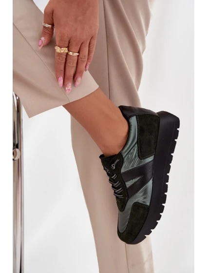 Dámské tenisky na platformě Vinceza – tmavě zelené Dámské tenisky na platformě Vinceza – tmavě zelené