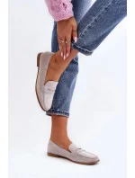 Dámské mokasíny 1AY / 5042 Světle šedá - Super mode Dámské mokasíny 1AY / 5042 Světle šedá - Super mode