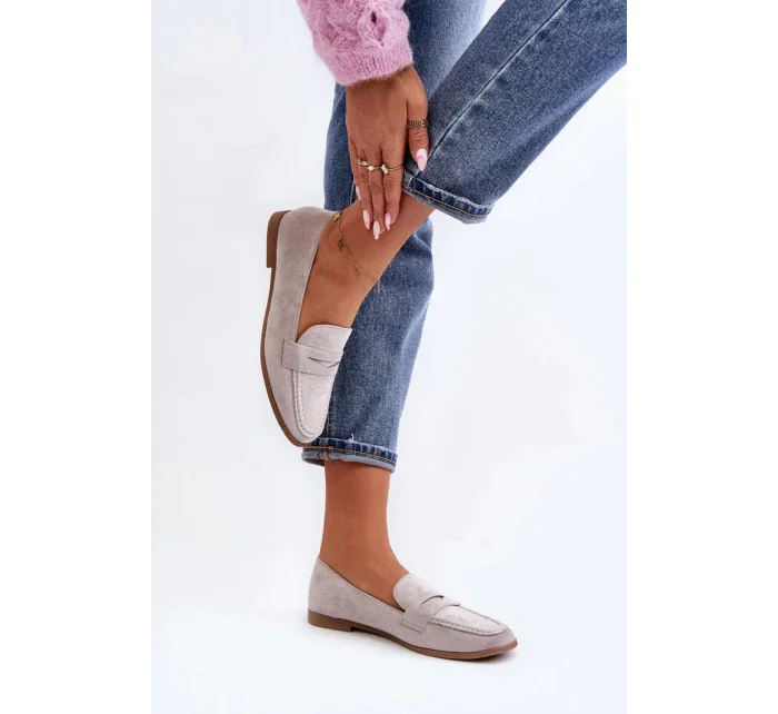 Dámské mokasíny 1AY / 5042 Světle šedá - Super mode Dámské mokasíny 1AY / 5042 Světle šedá - Super mode