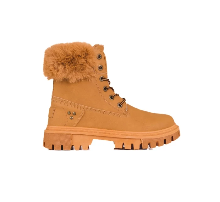 Výborné dámské kotníčkové boty hnědé na plochém podpatku Výborné dámské kotníčkové boty hnědé na plochém podpatku