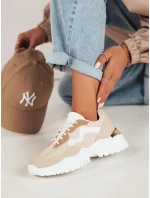 PERNES dámské tenisky béžové Dstreet ZY0482 PERNES dámské tenisky béžové Dstreet ZY0482