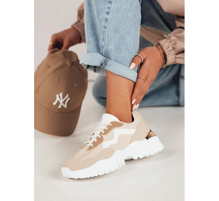 PERNES dámské tenisky béžové Dstreet ZY0482 PERNES dámské tenisky béžové Dstreet ZY0482