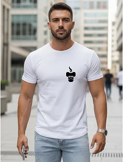 Tshirt męski z nadrukiem biały model 22156995 - FashionStreet