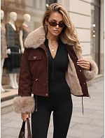Dámská bordová bunda FashionStreet TY5706 Dámská bordová bunda FashionStreet TY5706