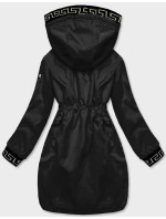 Černá dámská bunda s ozdobnou lemovkou (B8139-1)