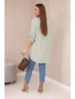 Halenka s prodlouženým zadním dílem tmavá máta Halenka s prodlouženým zadním dílem tmavá máta