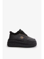 Tenisky Sportovní Boty Dámské Zateplené Na Masivní Podešvi Černé Verissha