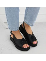 Černé dámské sandály Filippo DS6984 na platformách se zirkony