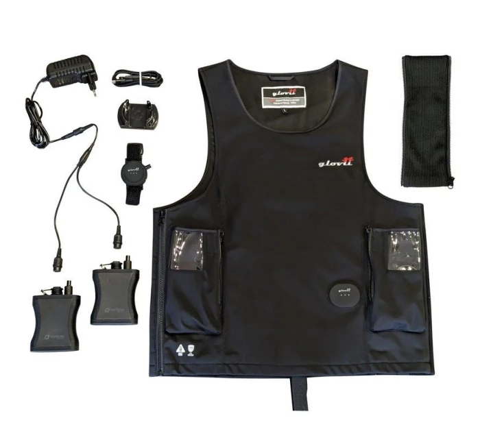 GLOVII VODOTĚSNÁ VYHŘÍVANÁ POTÁPĚČSKÁ VESTA, VČETNĚ DVOU BATERIÍ A DÁLKOVÉHO OVLÁDÁNÍ GMV2L