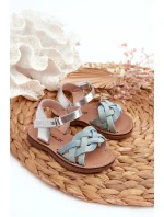 Dětské sandálky se suchým zipem s propletenými pásky modré Dianttha Dětské sandálky se suchým zipem s propletenými pásky modré Dianttha