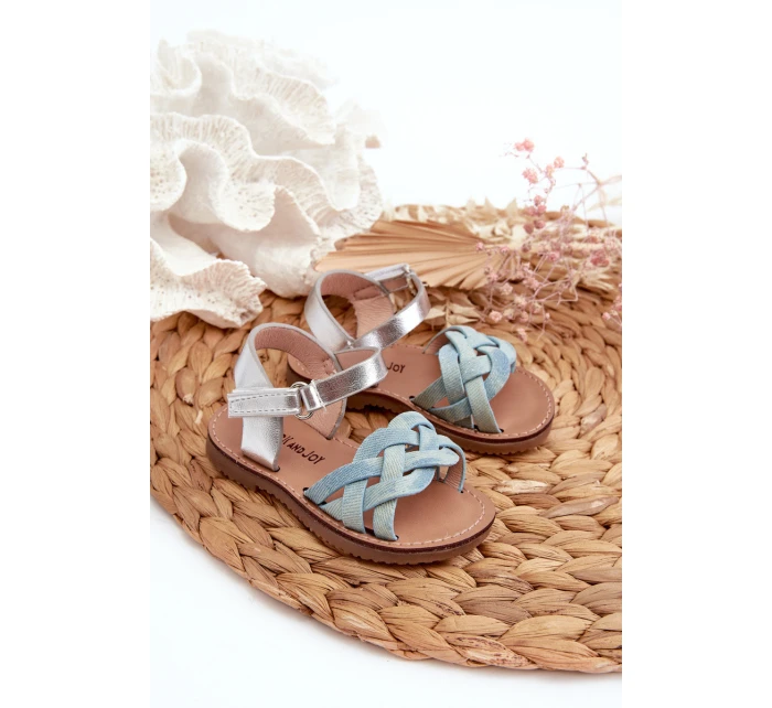 Dětské sandálky se suchým zipem s propletenými pásky modré Dianttha Dětské sandálky se suchým zipem s propletenými pásky modré Dianttha