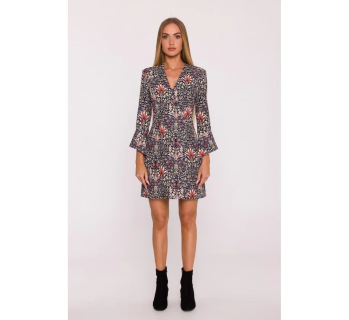 model 21296048 Šaty s potiskem a širokými manžetami model 1 - Moe