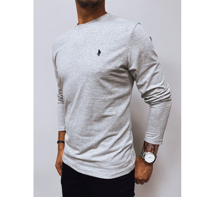 Pánské šedé tričko s dlouhým rukávem Dstreet model 21971878 - FashionStreet