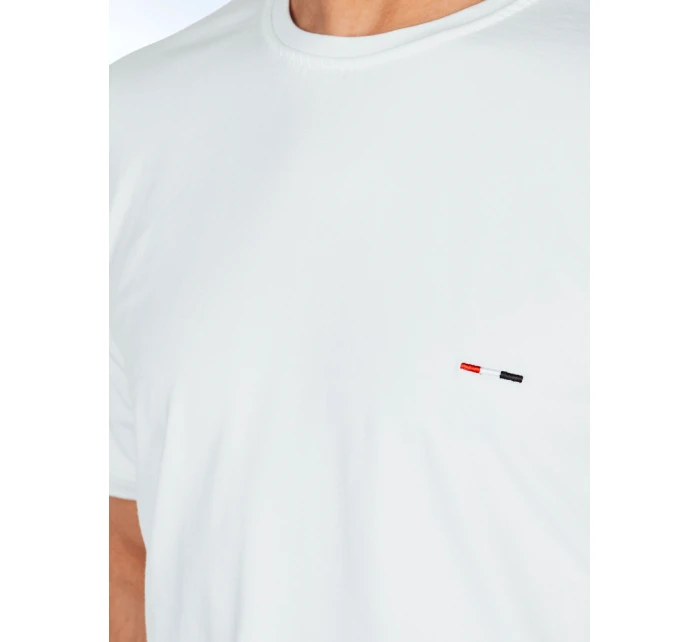 Pánské bílé tričko s výšivkou FashionStreet RX5640