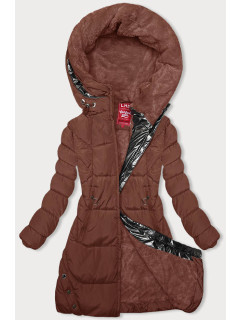 Zimní bunda v cihlové barvě s kapucí (2M-231)