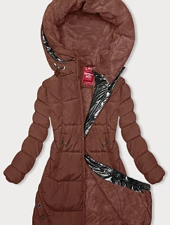 Cihlová zimní bunda s kapucí (2M-231)