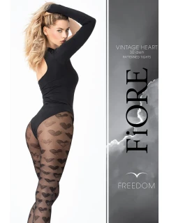 Fiore Vintage Heart 30 DEN G6072 barva:černá