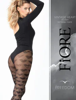 Vintage Heart 30 DEN model 18032778 kolor:black - Fiore