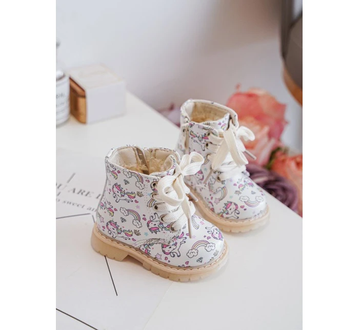 Dětské Boty S Zipem Bežové model 21634754 - Boto